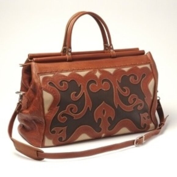 Leaders in Leather Tooled Weekender Bag 2466T - Picture 4 of 13